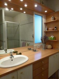 a bathroom with a sink and a mirror at Olea in Vaison-la-Romaine