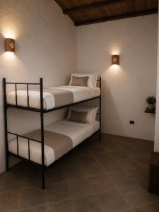 two bunk beds with pillows on them in a room at Casa La Liccia in Calangianus