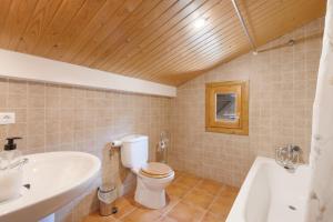 a bathroom with a toilet and a tub and a sink at Casa Montenegro Las Colladas in Las Colladas