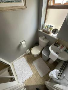 a small bathroom with a toilet and a sink at Magic of Mullingar in Mullingar