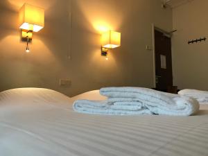 Postel nebo postele na pokoji v ubytování Hotel Carillon