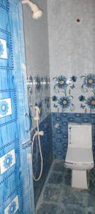a bathroom with a shower with a toilet in it at Guru Room in Tiruvannāmalai