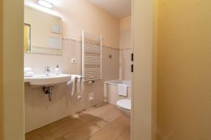 a bathroom with a sink and a toilet at Hafendomicil Appartement WH12 - Specht in Waren