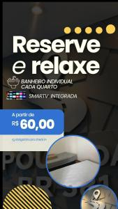 a flyer for a restaurant relapse with a mirror at POUSADA Br381 in Extrema