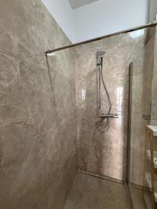 a shower with a glass door in a bathroom at Villa LIR in Vir +28 photos