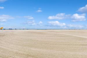 an empty field with a blue sky and clouds at The Aquarium in Sarasota