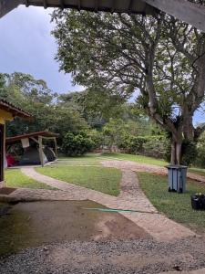 a walkway leading into a yard with a tree at Finca La Yeye in Puentetierra +13 photos