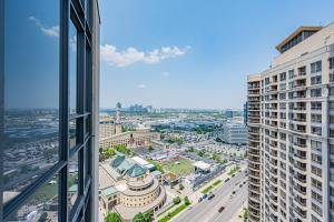 a view of a city from a skyscraper at Mississauga Downtown Condos in Mississauga