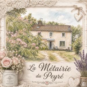 a picture of a house with flowers in front of it at Métairie du Peyré in Pauilhac
