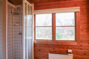 a bathroom with a window and a shower at 10084-1-Rorvig-Sondervangen-12 in Rørvig +12 photos