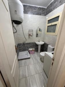 a bathroom with a sink and a toilet at Oraby house in Al Ḩammām +8 photos