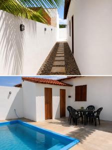 a villa with a swimming pool and a house at Villa Penelope in Paracuru