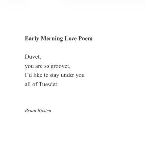 a screenshot of a text message about a rainy morning love poem at Lodge hill cottage in Liskeard