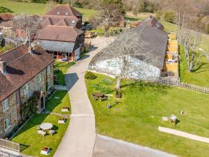 an overhead view of a house with a walkway at Ash Cottage in Uckfield