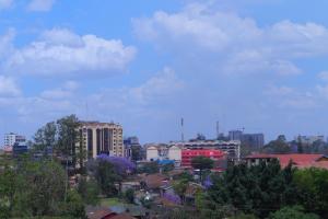 a view of a city with buildings and trees at Manta homes studio Apartments in Thika