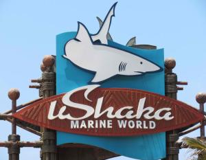 a sign for the margarita margarita marine world at Musgrave Escape - 3 bedroom home with tennis court in Durban