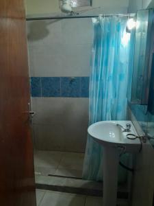 a bathroom with a sink and a shower at apartamento elegante in Fernando de la Mora