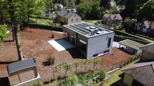 an overhead view of a house with a roof at Cit'Art in Namur