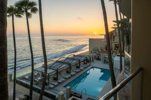 a view of the ocean from the balcony of a hotel at Surf & Sand Laguna Beach in Laguna Beach