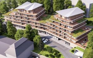 an architectural rendering of an apartment building at Luxury Apartments & Wellness Access in Železná Ruda
