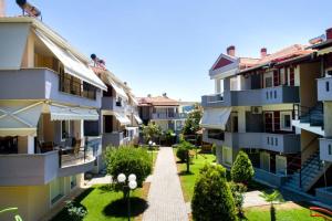 an aerial view of an apartment complex at Aphroditi Luxury Vila in Chrysi Ammoudia