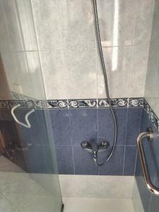 a bathroom with a shower with a glass door at Cal Rafalet in Ger +14 photos