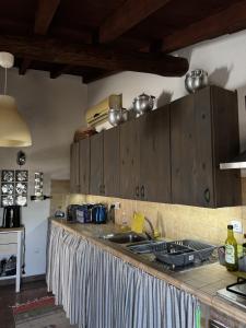 eine Küche mit Spüle und Arbeitsplatte in der Unterkunft Casa da Muralha - Avis in Avis + 8 Fotos