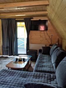 a living room with a couch and a table at Prenoćište Lelić in Valjevo