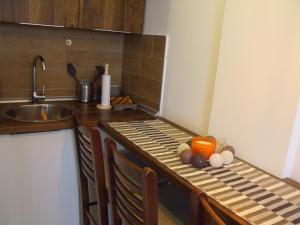 a kitchen with a counter top with a sink and a counter top at Milmari N2 Erdeg in Kopaonik +8 photos