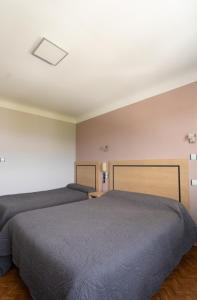 a bedroom with two beds and a ceiling at Hotel Restaurant Pecoitz in Saint-Jean-Pied-de-Port +32 photos