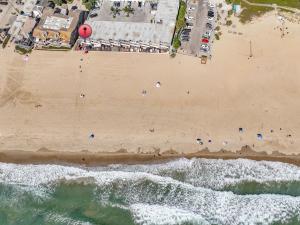 an overhead view of a beach with people on it at Carpinteria Shores CS 212 in Carpinteria
