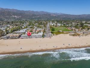 an aerial view of a beach and the ocean at Carpinteria Shores CS 109 in Carpinteria