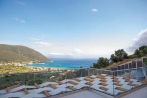 a view of the ocean from a building at Aifantis Villa 1 in Póndi
