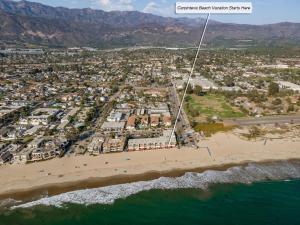 an aerial view of a beach next to the ocean at Carpinteria Shores CS 105 in Carpinteria