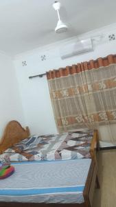a bedroom with a bed with a curtain at SN Villa in Jaffna +15 photos