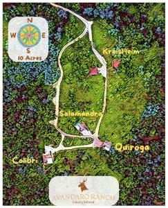 a drawing of a map of a park at Romantic Tiny Luxury Retreat w heated pool, sauna n outdoor shower in Wimberley 10 acres in Wimberley