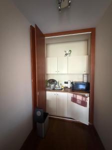 a small kitchen with a sink and a counter at Nautica Residence in Balatonfüred +1 photo