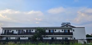 a white building with a tree in front of it at Casa Elizé in Schitul