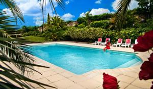 a person in a bathing suit is in a swimming pool at Domaine Saint Ferreol in Nizas