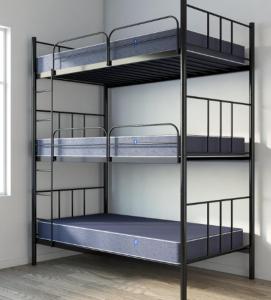 a black bunk bed with blue shelves in a room at Donde Gareth in Matina