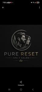 a logo for a pure reset spa salon at Donde Gareth Hostal in Matina