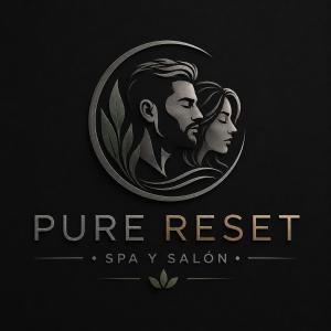 a logo for a pure reset spa salon at Donde Gareth Hostal in Matina