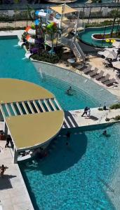 an overhead view of a swimming pool at a resort at Beach resort Salinas in Salinópolis