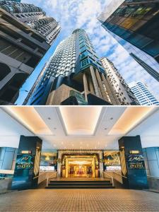 two images of a building with tall buildings at 澳門維景酒店 in Macau