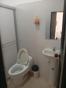 a bathroom with a toilet and a sink at Tolu - Caribbean apartment in Santiago +17 photos