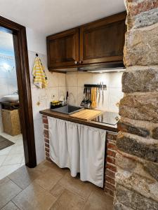 a kitchen with a sink and a counter top at Biba Holiday in Omišalj