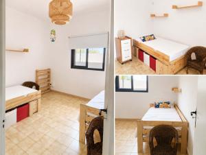two pictures of a room with two beds at Casa del Parque Tacoronte Centro in Tacoronte