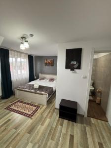 a bedroom with a bed in a room at Casa Sofia Dorna Candrenilor in Dorna Cîndrenilor +47 photos