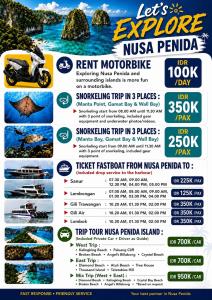 a flyer for a motorbike expedition in nusa penida at Double-G Guest House in Nusa Penida
