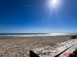 a sandy beach with the sun and the ocean at Sunwave in Cabanes